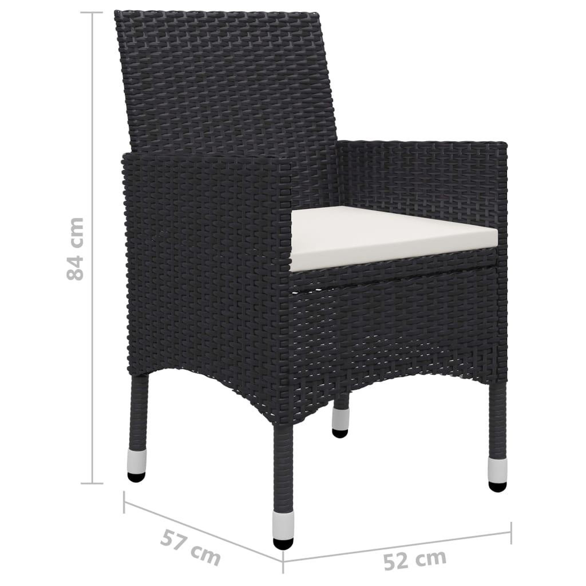 Voir la diapositive 6 : VIDAXL Ensemble a manger de jardin 7 pcs Noir