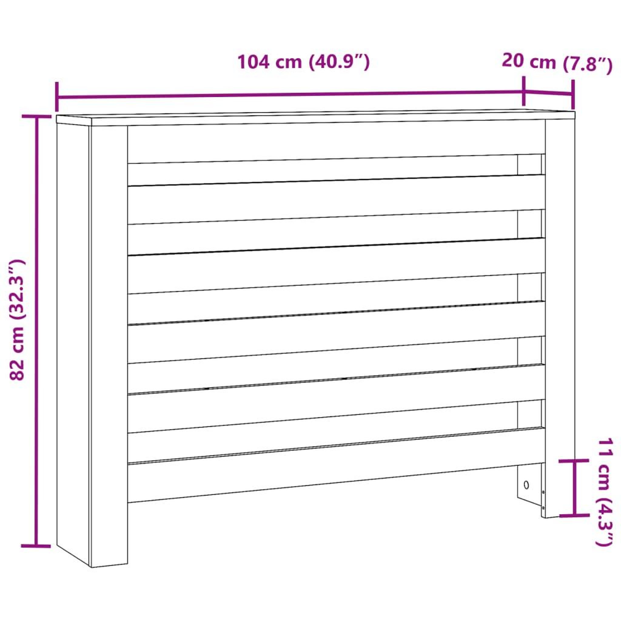 Voir la diapositive 6 : VIDAXL Cache-radiateur chene fume 104x20x82 cm bois d'ingenierie