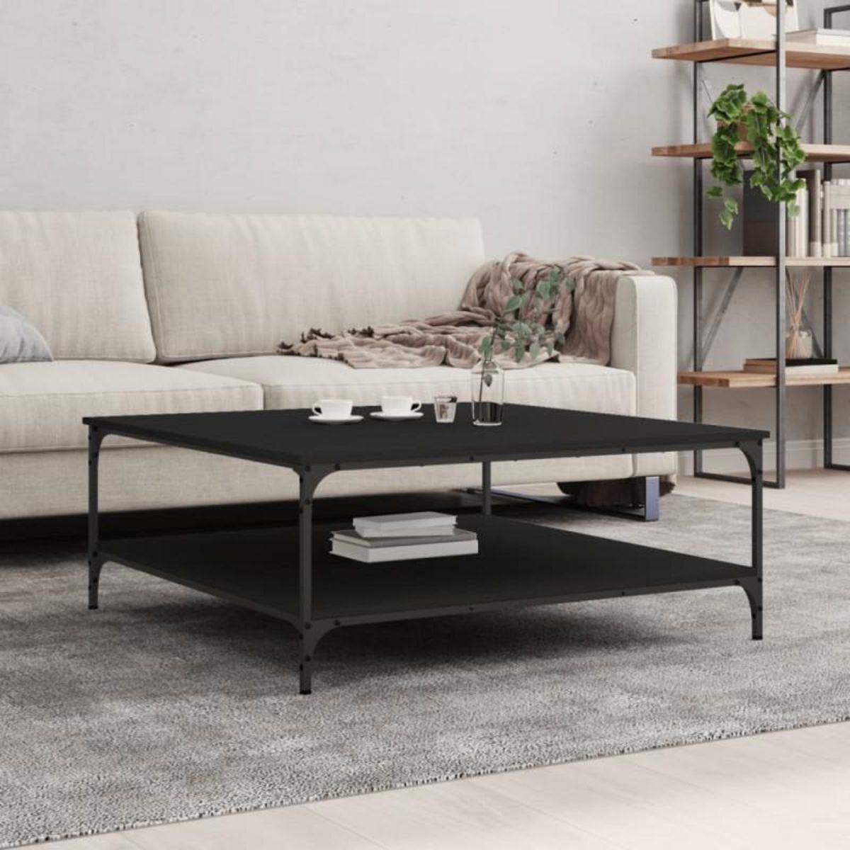 VIDAXL Table basse noir 100x100x40 cm bois d ingénierie