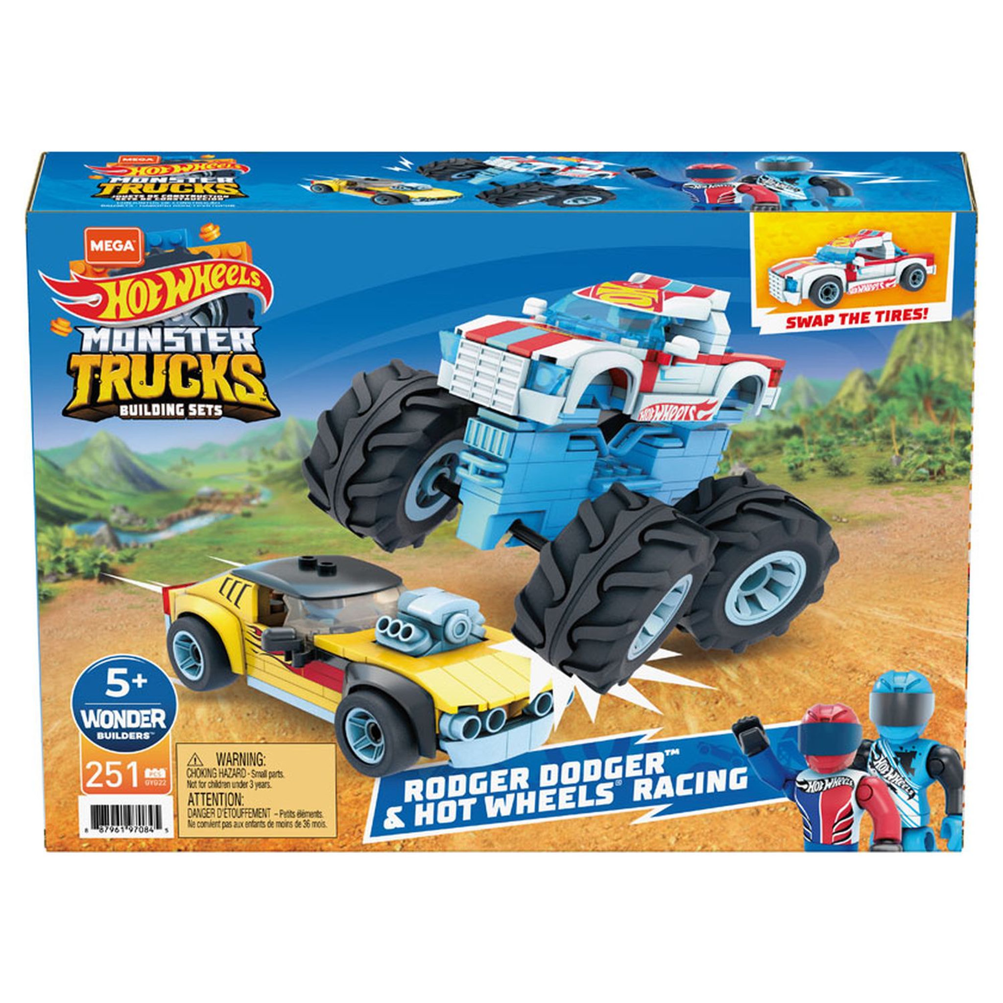 Voir la diapositive 1 : MEGA Méga Construx Rodger Dodger et véhicule de construction Hot Wheels