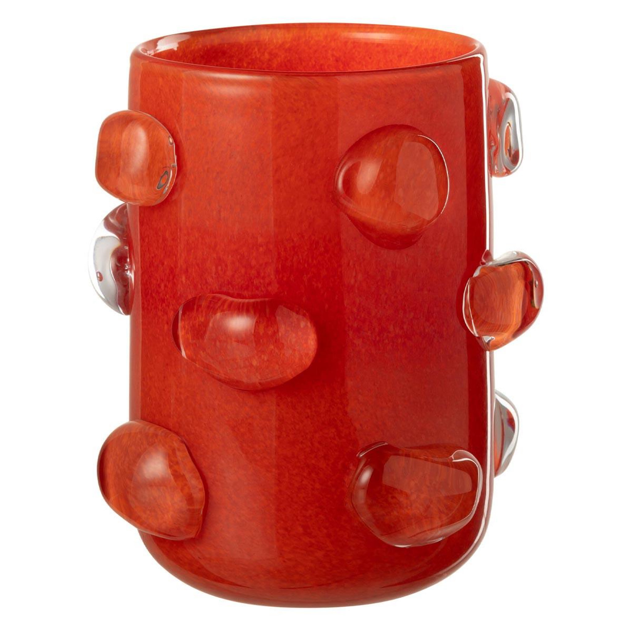 J-LINE Vase déco en verre  aruna  23cm rouge