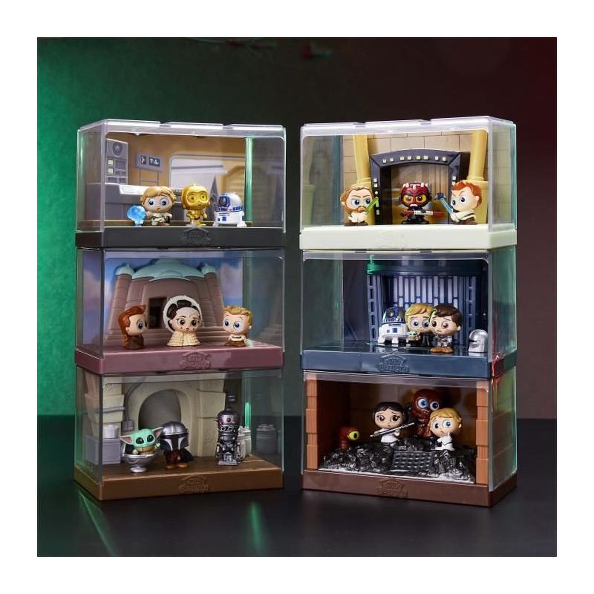 Voir la diapositive 3 : Figurines a collectionner - STAR WARS - Moment de Film Grand Écran - 6 scenes, 3 personnages chacune, a partir de 5 ans