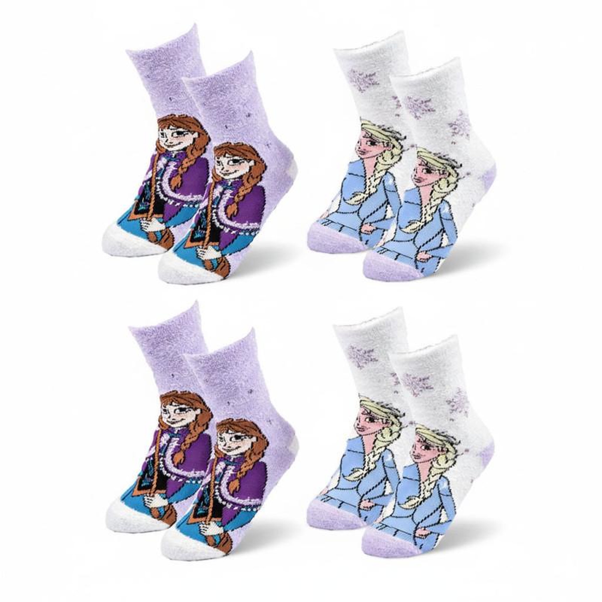 Voir la diapositive 1 : DISNEY Pack de Chaussettes Antidérapantes Enfant DISNEY FROZEN-LA REINE DES NEIGES (Lot de 4)