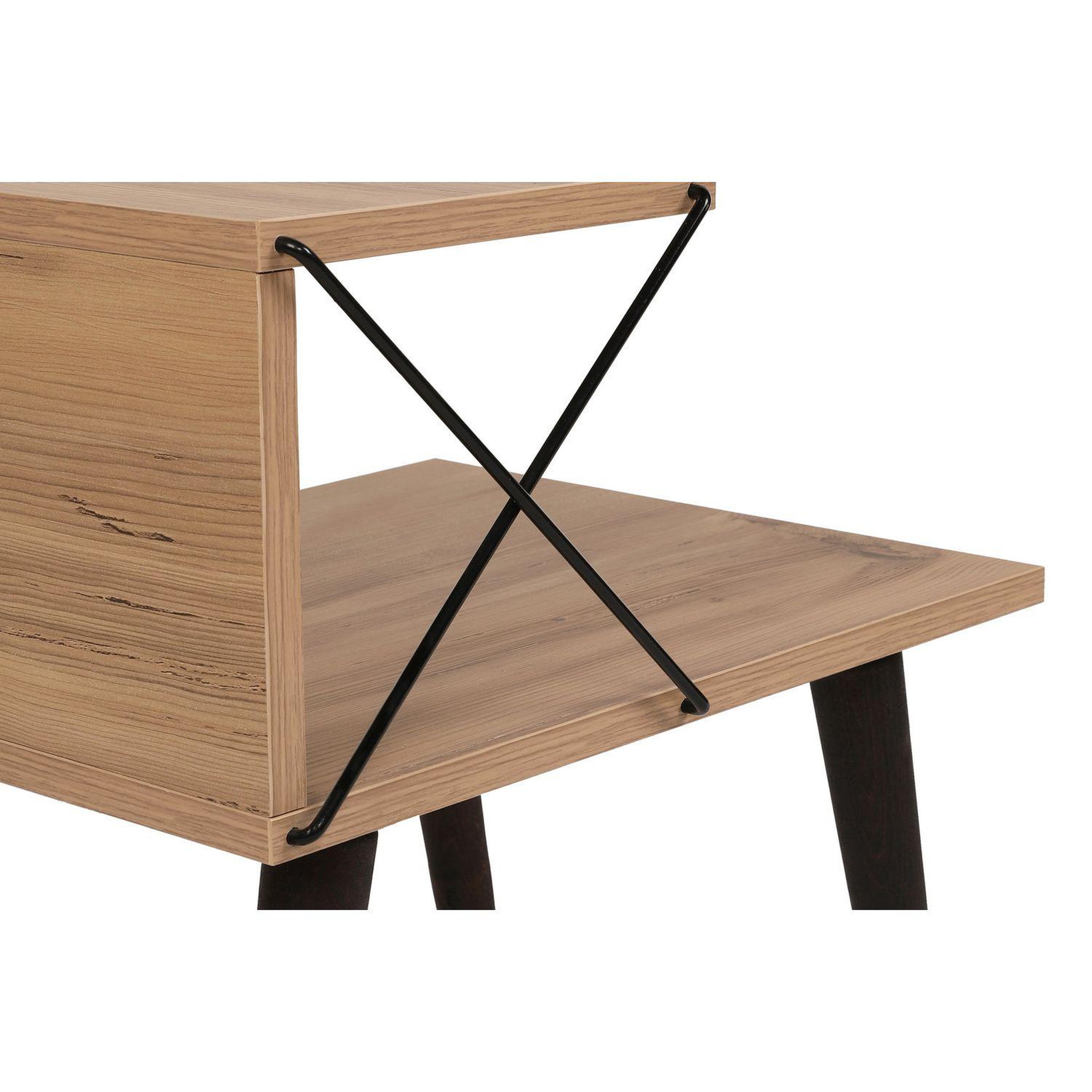 Voir la diapositive 6 : TOILINUX Table d'appoint en bois et métal nino