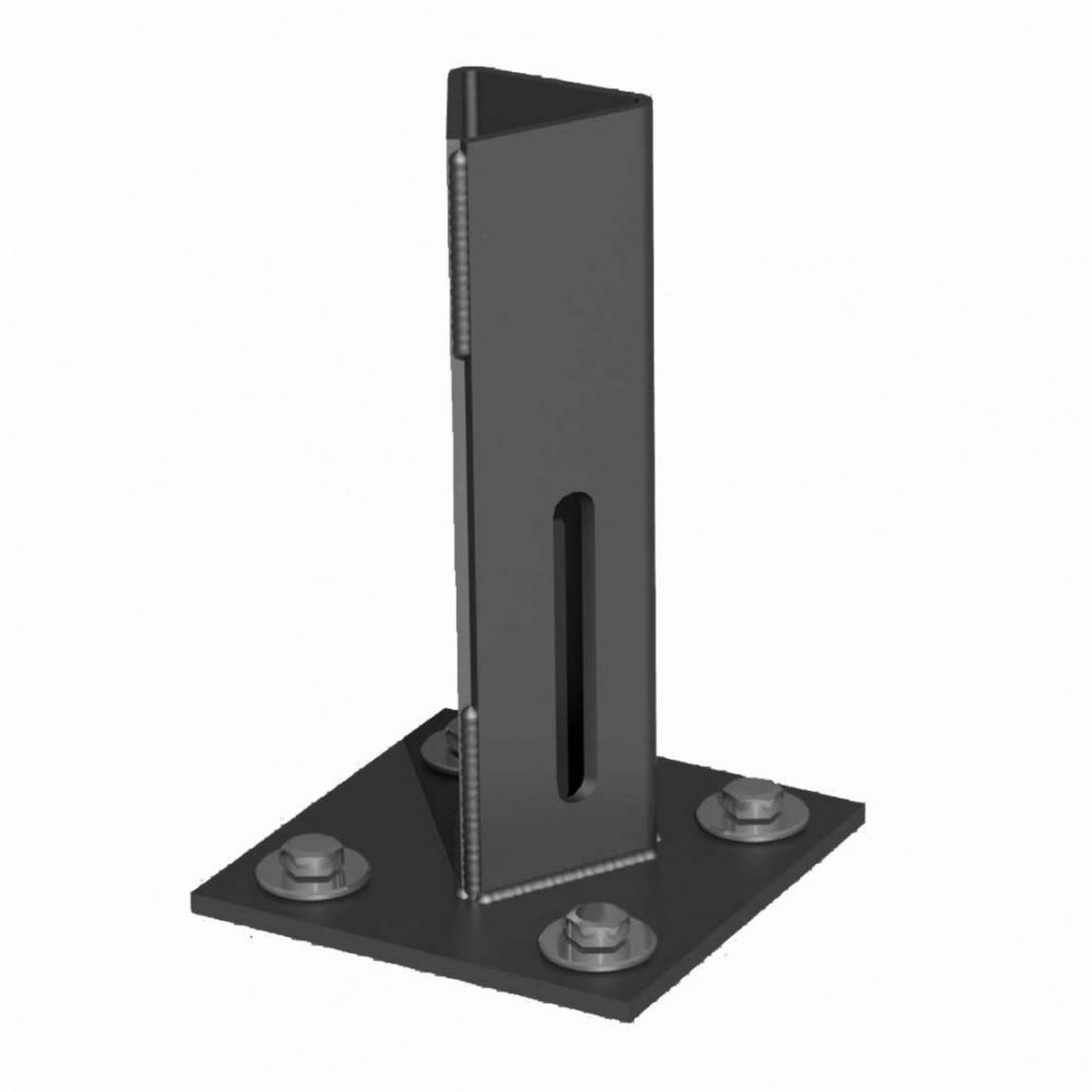 CENTRALE BRICO Platine piquet acier galvanisé plastifié à visser gris, H.15.5 cm