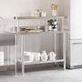Voir la diapositive 3 : VIDAXL Table de travail de cuisine avec etagere 110x55x120 cm inox