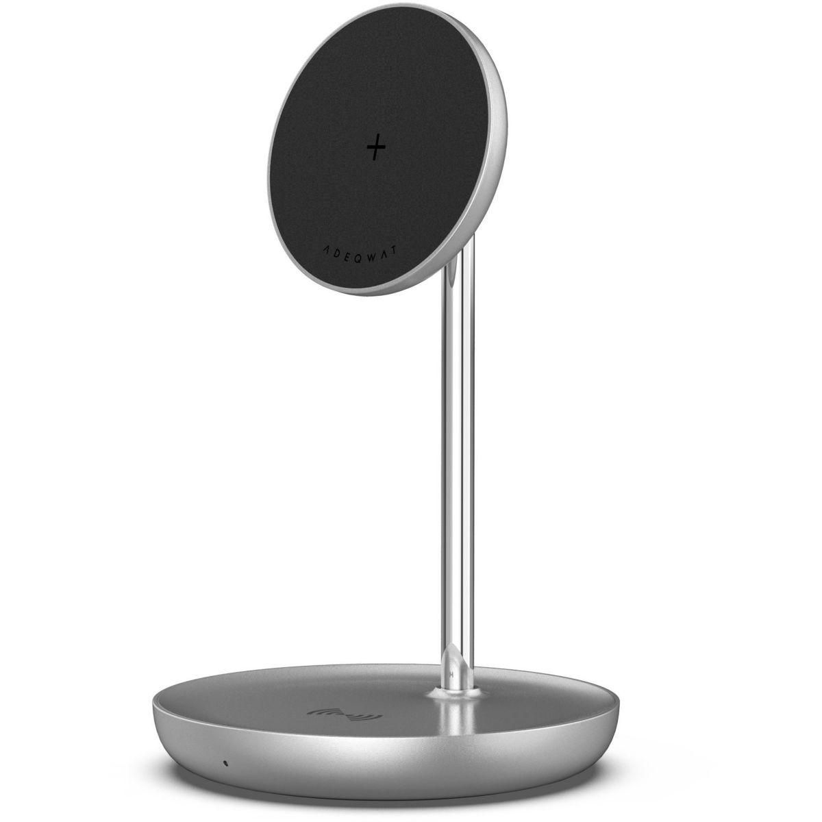 ADEQWAT Chargeur induction stand compatible MagSafe 2 en 1 15W