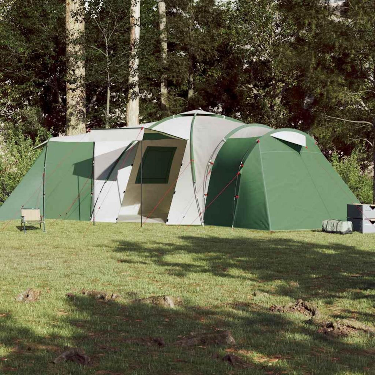 VIDAXL Tente familiale a dome 12 personnes vert impermeable