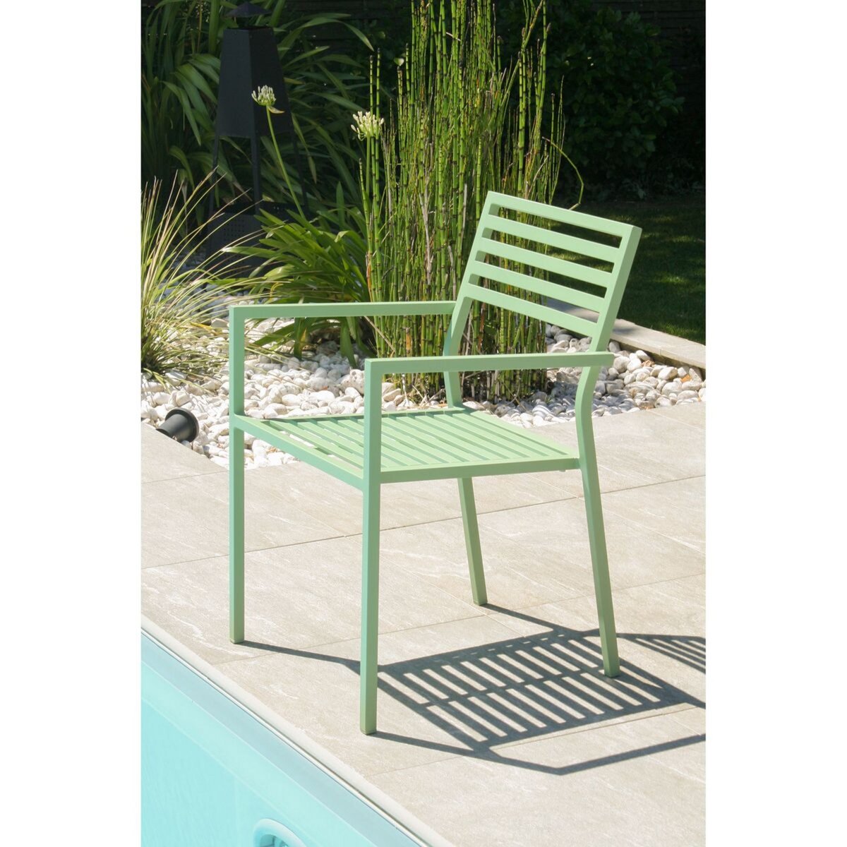 City Garden Fauteuil de jardin empilable - Aluminium - Lagune- GASTON