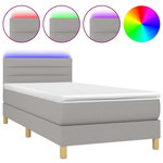 VIDAXL Sommier a lattes de lit avec matelas et LED Gris clair 90x190cm