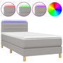Voir la diapositive 1 : VIDAXL Sommier a lattes de lit avec matelas et LED Gris clair 90x190cm