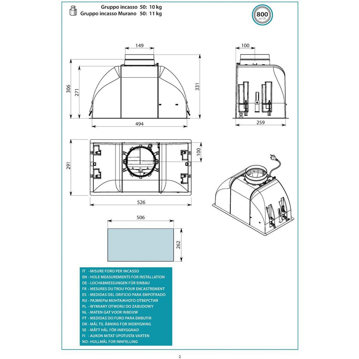 Falmec Hotte encastrable GRUPMU3120