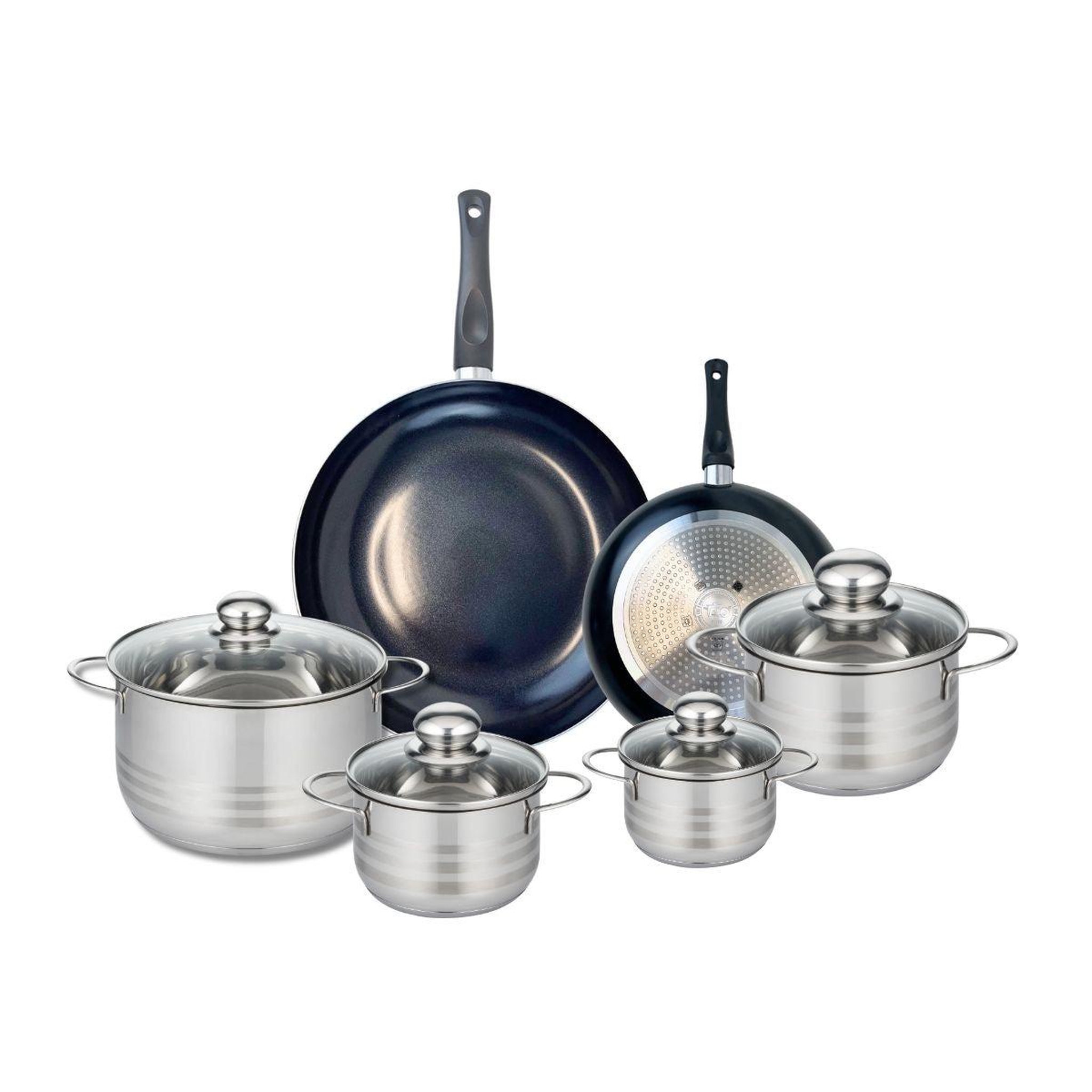 ELO Ensemble de 2 poêles de cuisson 20 et 28 cm et 4 faitouts 12, 14, 16 et 20 cm elo prima brillant