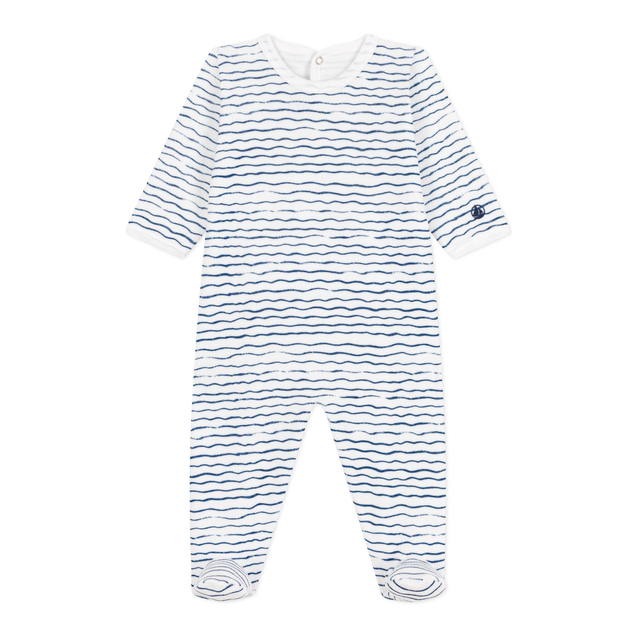 Pijama Petit Bateau Para Bebé - Dormir Bien, Color Salina/marshmallow, Talla 1 Mes