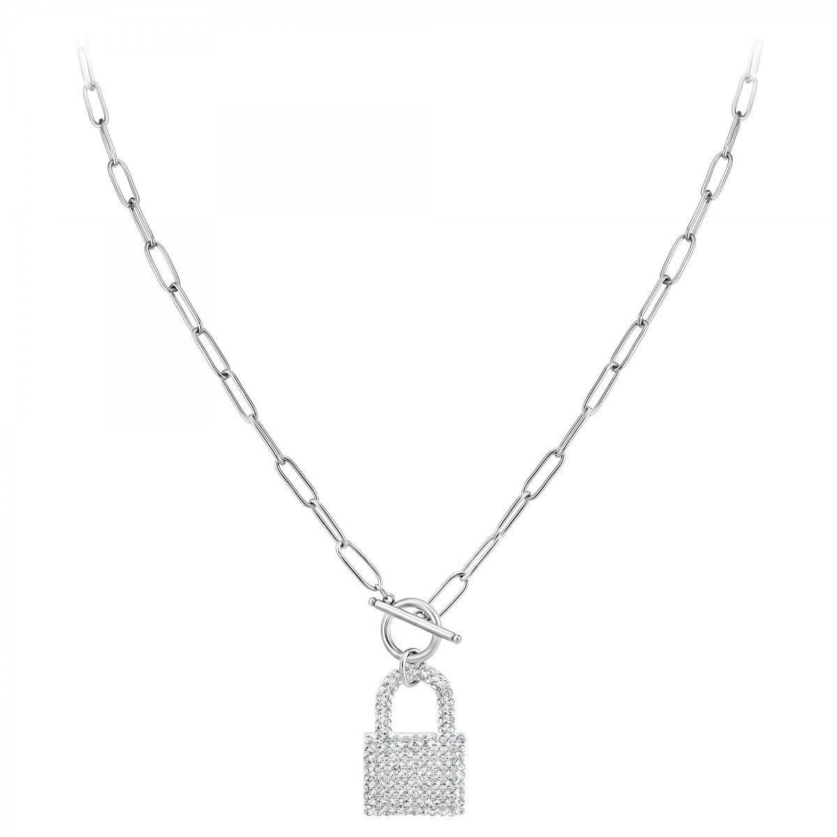 SC CRYSTAL Collier cadenas par SC Crystal orné de Cristaux scintillants