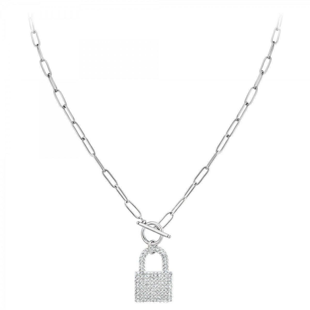 SC CRYSTAL Collier cadenas par SC Crystal orné de Cristaux scintillants