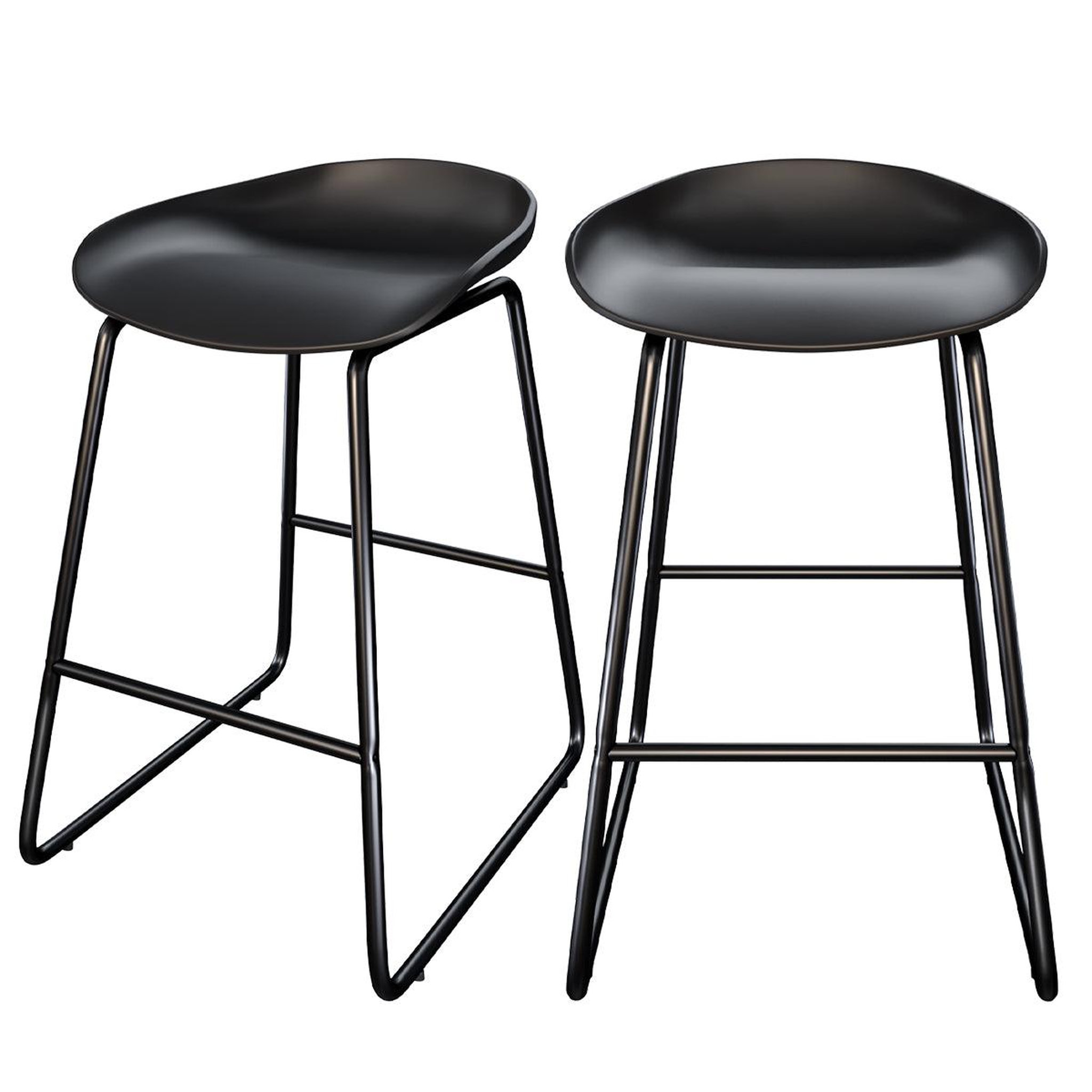 MAISON PAVANE Lot de 2 chaises pour îlot central H65,5 cm noires-Yoshi