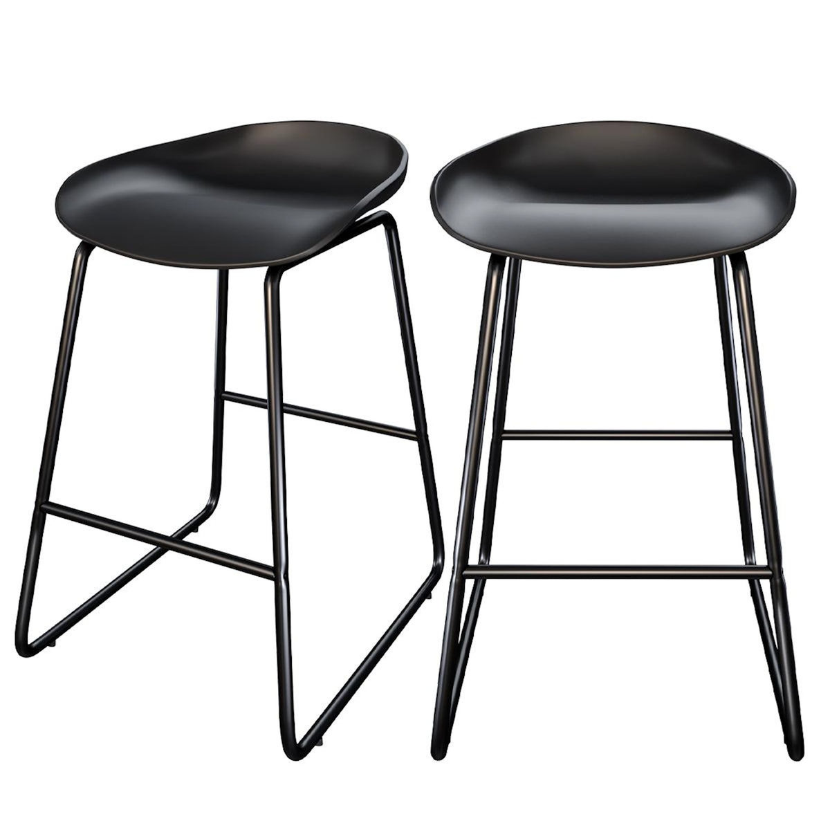Rendez vous déco Lot de 2 chaises pour îlot central H65,5 cm noires-Yoshi