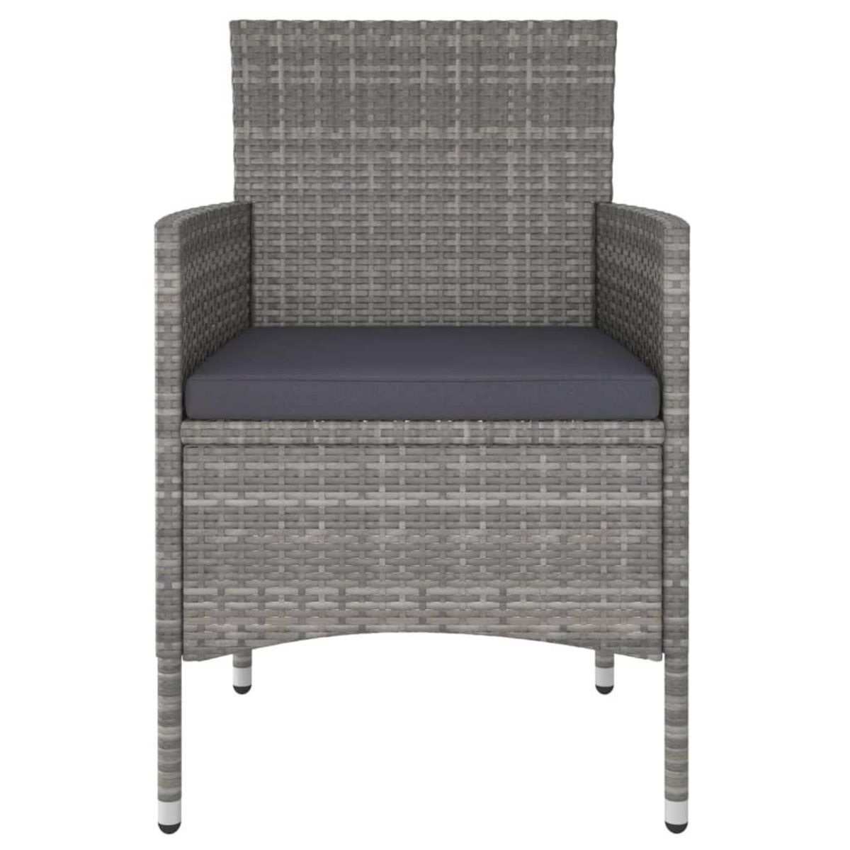 VIDAXL Ensemble de bistro jardin 5pcs Resine tressee verre trempe Gris