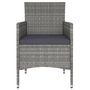 Voir la diapositive 4 : VIDAXL Ensemble de bistro jardin 5pcs Resine tressee verre trempe Gris
