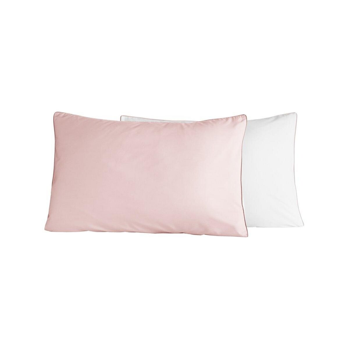 Sensei Maison Lot de 2 taies d'oreiller bicolores en percale coton DOZMARY