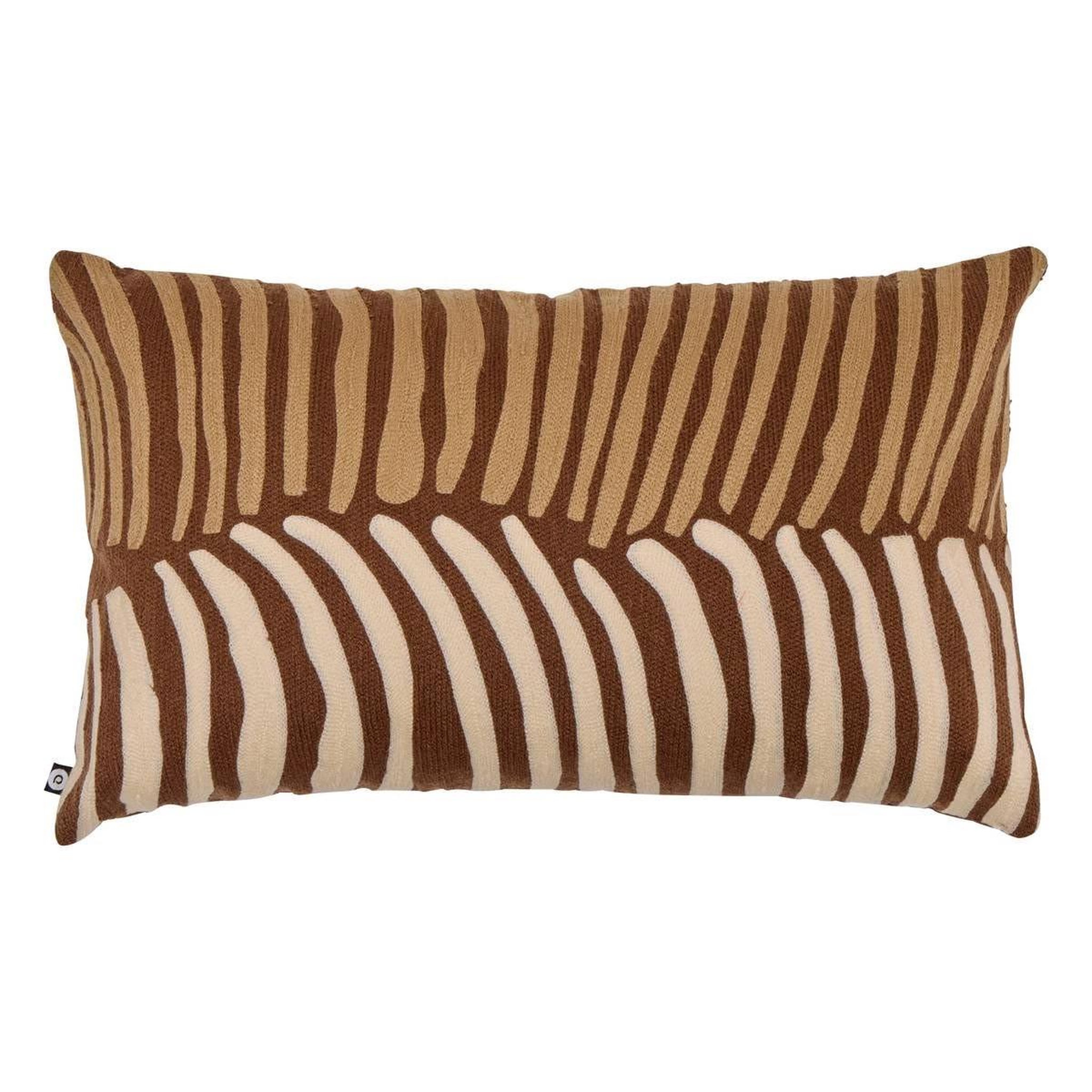 ATMOSPHERA Coussin déco brodé  hary  30x50cm marron