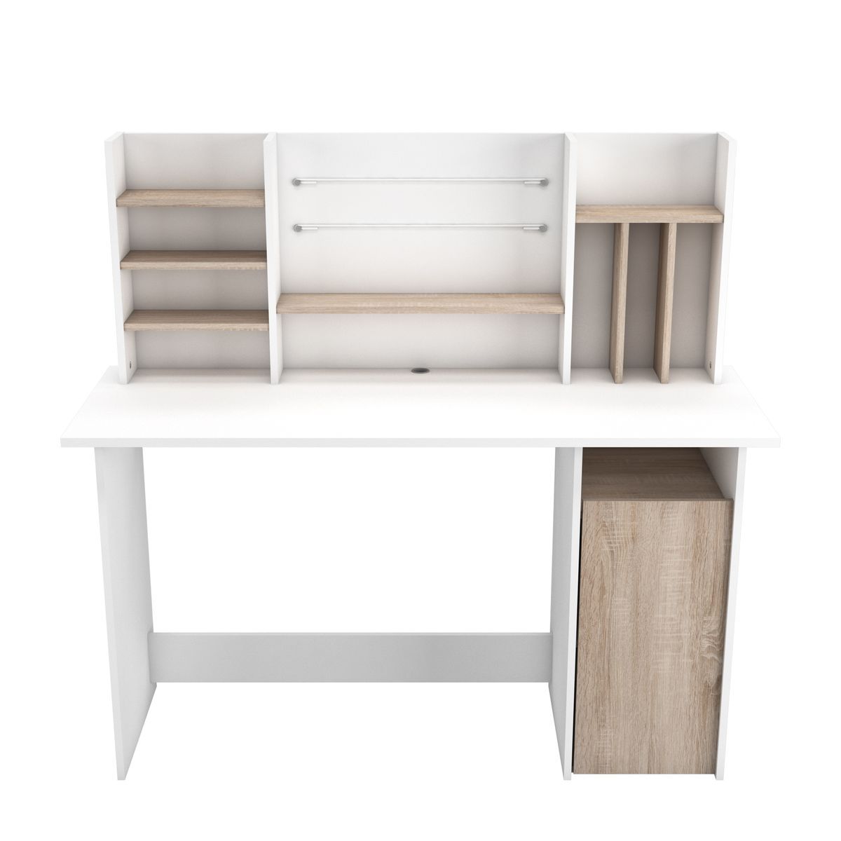 Bureau droit 1 caisson + surmeuble L134,8 cm FLEUR