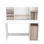 Voir la diapositive 1 : Bureau droit 1 caisson + surmeuble L134,8 cm FLEUR