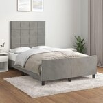 VIDAXL Cadre de lit sans matelas gris clair 120x200 cm velours