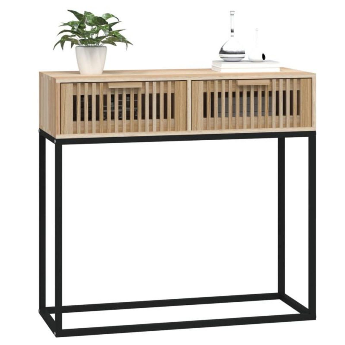VIDAXL Table console 80x30x75 cm bois d ingénierie et fer