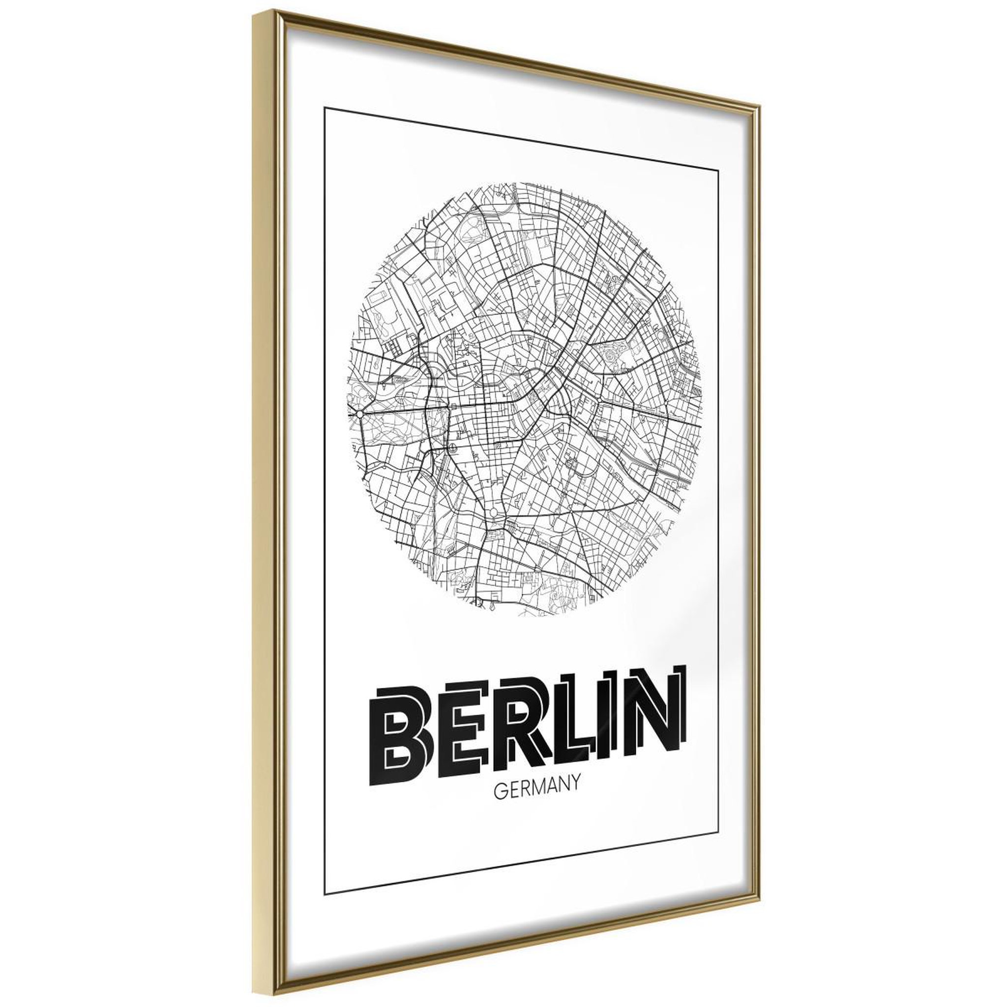 Paris Prix Affiche murale encadrée  city map berlin round
