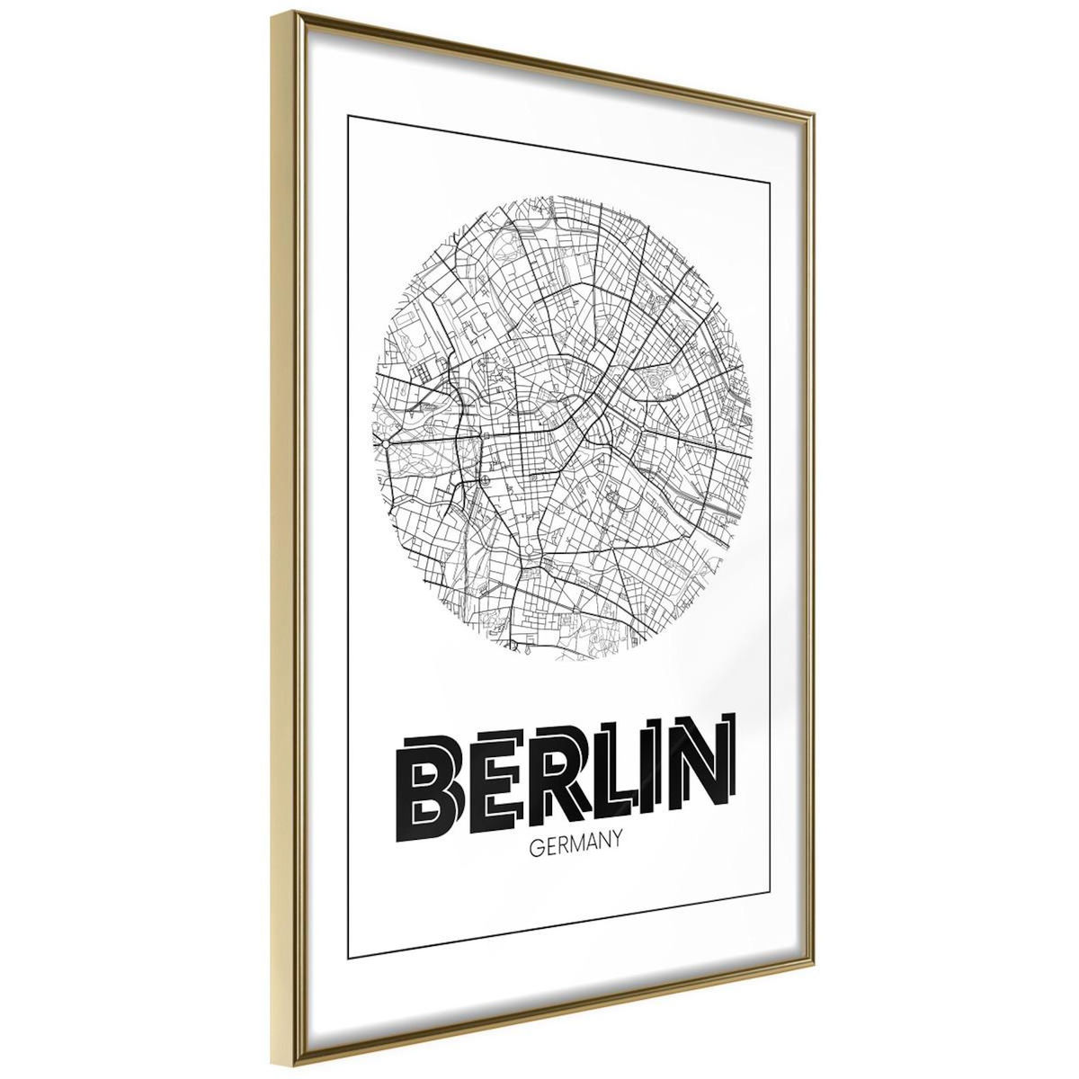 Paris Prix Affiche Murale Encadrée  City Map Berlin Round