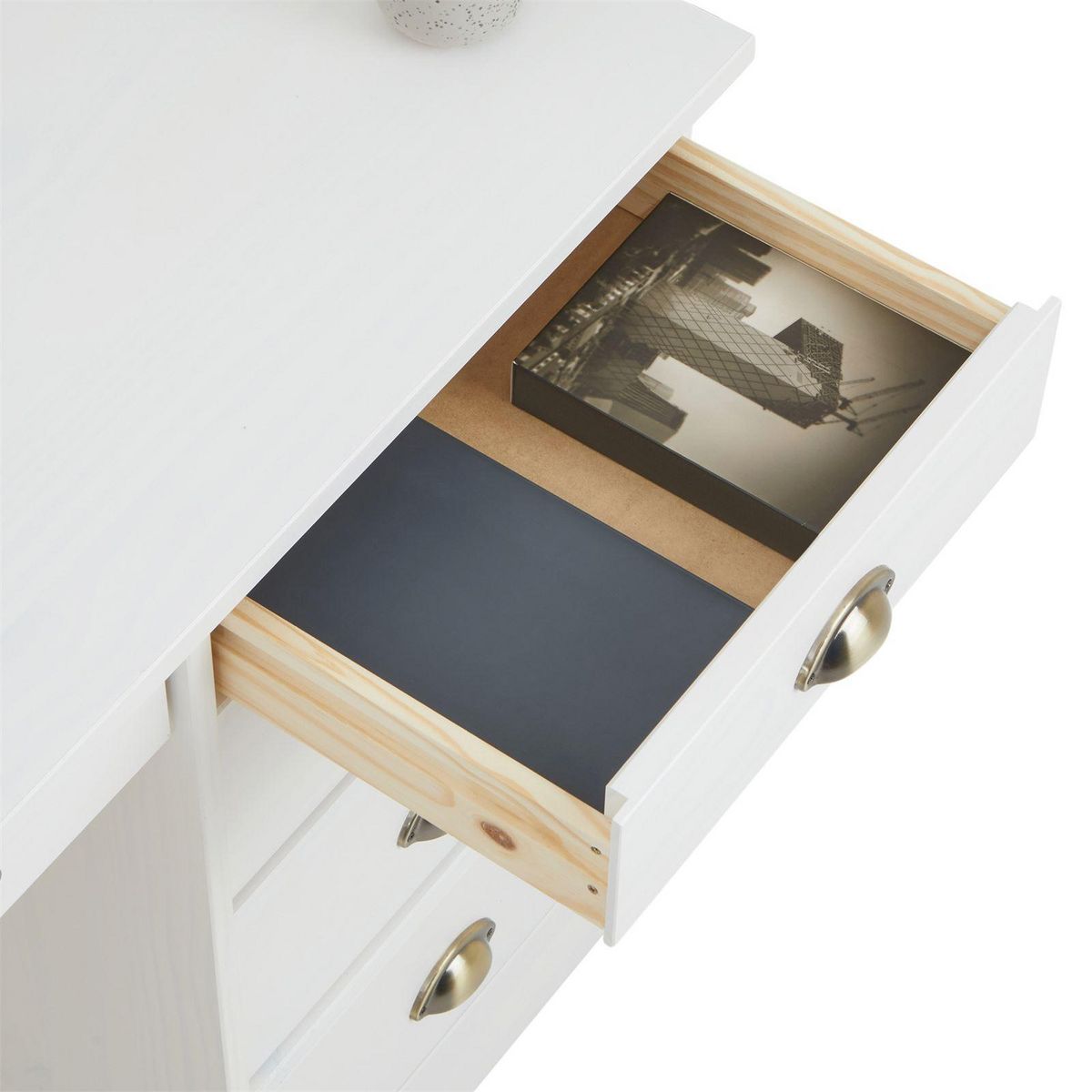 IDIMEX Bureau LANA avec 5 tiroirs en pin massif