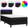 Voir la diapositive 2 : VIDAXL Sommier a lattes de lit avec matelas et LED Noir 80x200cm Tissu