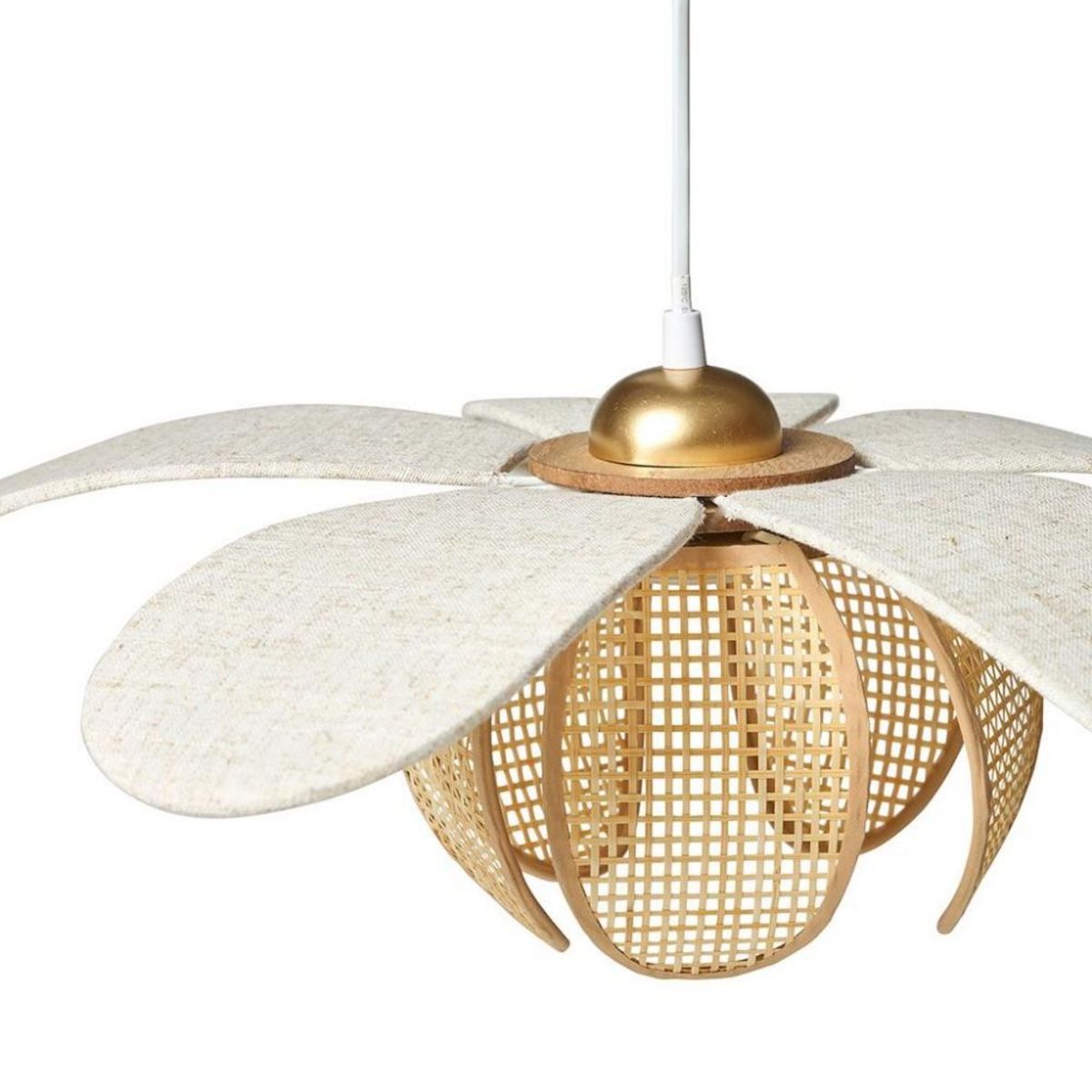 OSTARIA Suspension lin et bambou diamètre 50cm