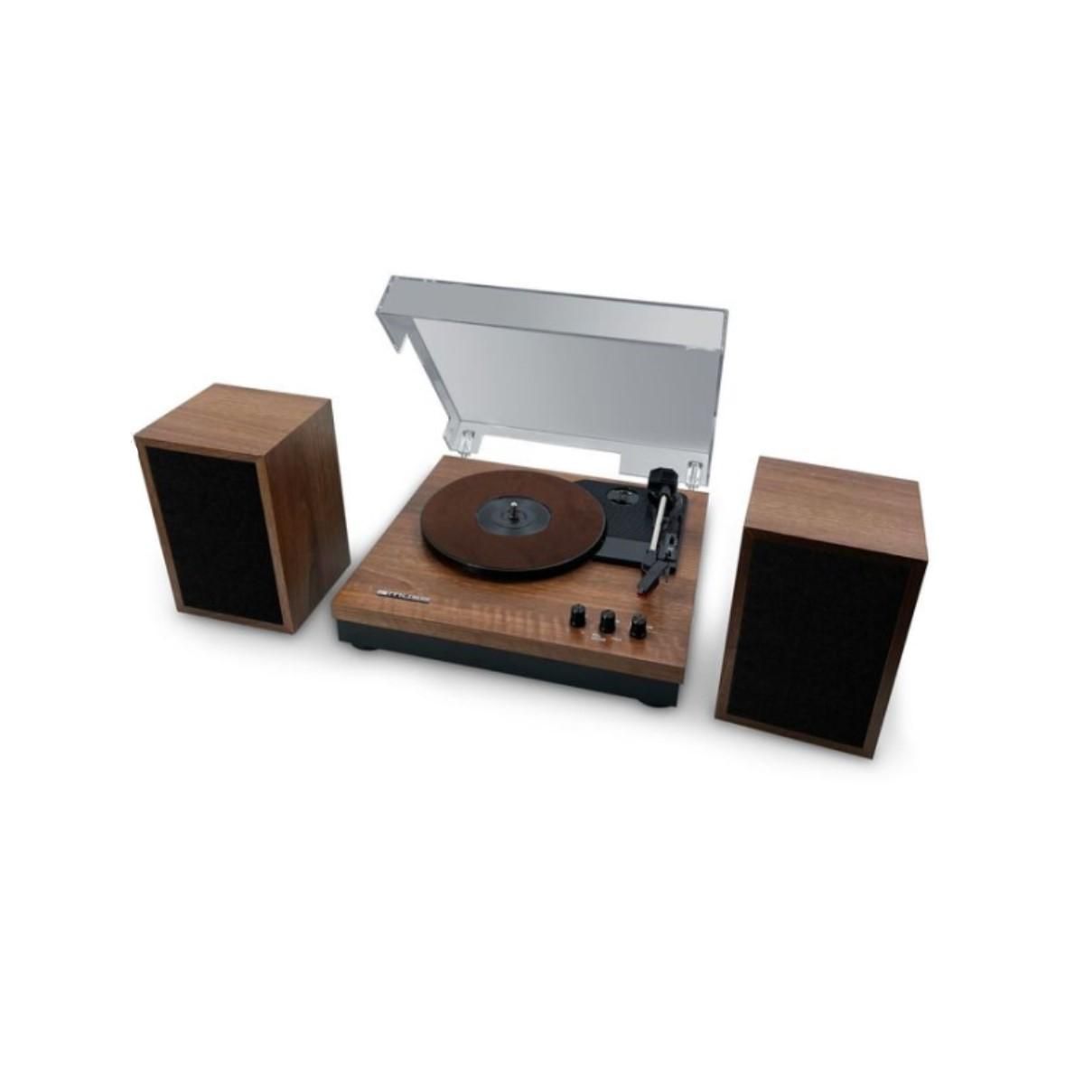 Muse Platine vinyle stéréo 3 vitesses 33/45/78t avec bluetooth effet bois - MT-108BT