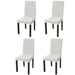 VIDAXL Housse de chaise droite extensible 4 pcs Creme