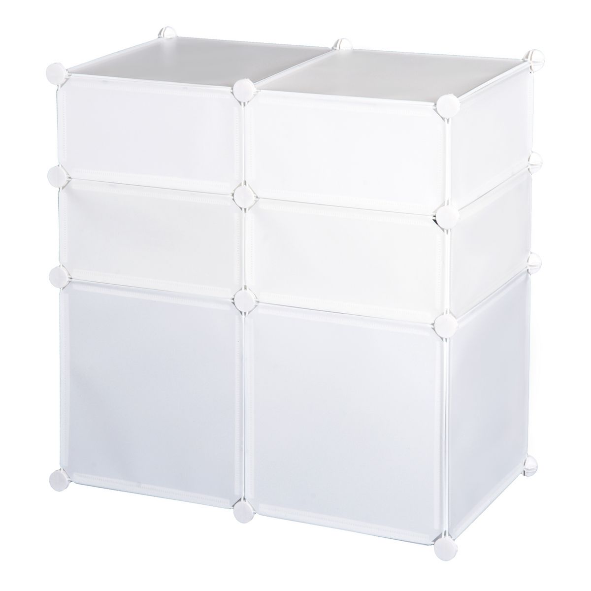 HOMCOM Armoire étagère à chaussures 3 niveaux 6 compartiments plastique + autocollants décoratifs 75L x 37l x 73H cm blanc