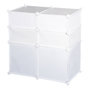 Voir la diapositive 5 : HOMCOM Armoire étagère à chaussures 3 niveaux 6 compartiments plastique + autocollants décoratifs 75L x 37l x 73H cm blanc