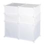 Voir la diapositive 5 : HOMCOM Armoire étagère à chaussures 3 niveaux 6 compartiments plastique + autocollants décoratifs 75L x 37l x 73H cm blanc