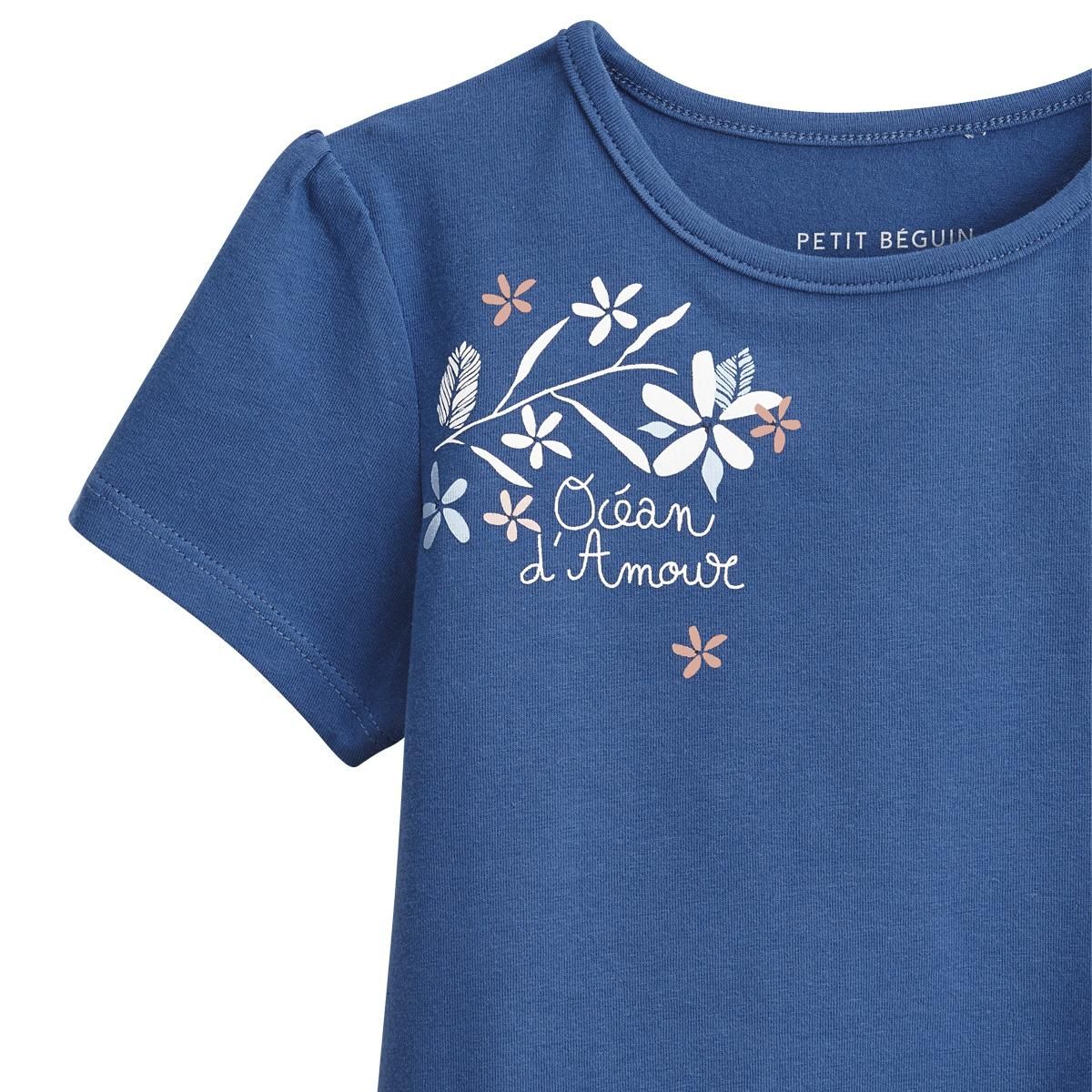 Petit Béguin Lot de 2 t-shirts bébé manches courtes Océan d'amour