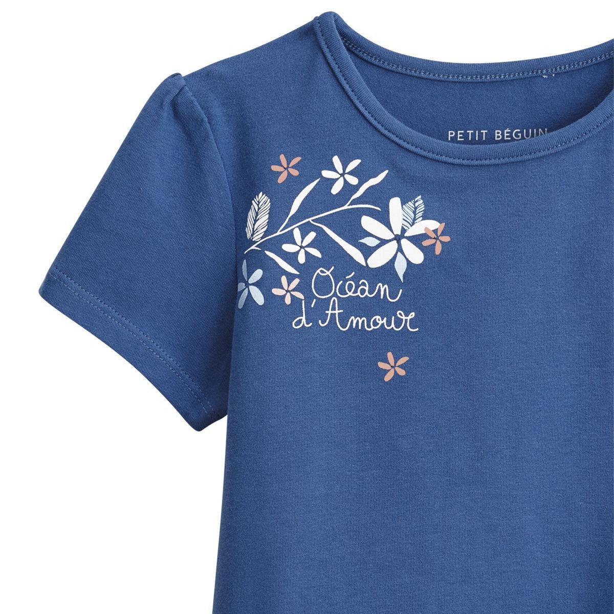 Petit Béguin Lot de 2 t-shirts bébé manches courtes Océan d'amour