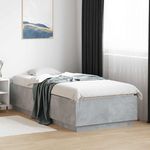 VIDAXL Cadre de lit sans matelas gris beton 100x200 cm