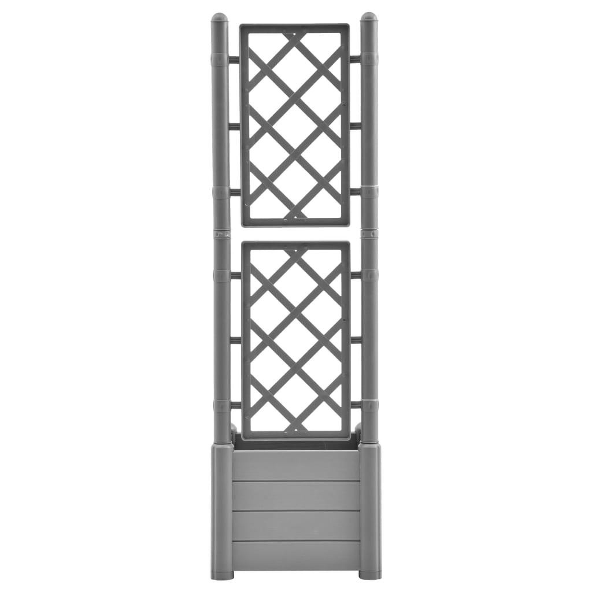 Voir la diapositive 3 : VIDAXL Jardiniere avec treillis 43x43x142 cm PP Gris pierre
