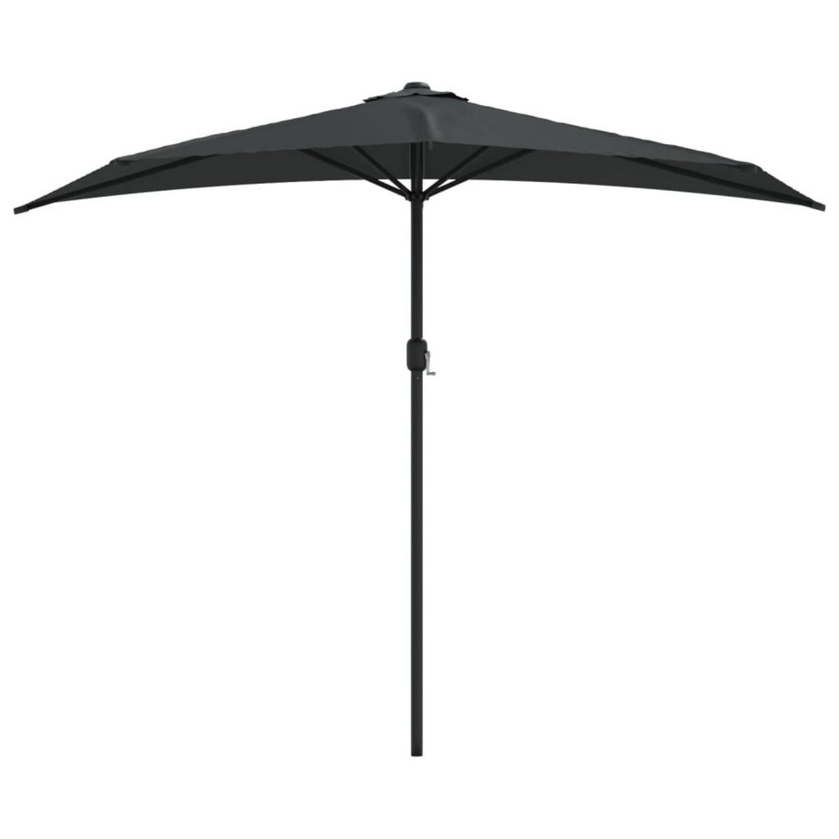 VIDAXL Parasol de balcon et mat en aluminium Anthracite 270x144cm Demi