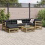 Voir la diapositive 3 : VIDAXL Salon de jardin 7 pcs bois de pin impregne