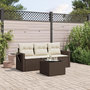 Voir la diapositive 1 : VIDAXL Salon de jardin 4 pcs avec coussins marron resine tressee
