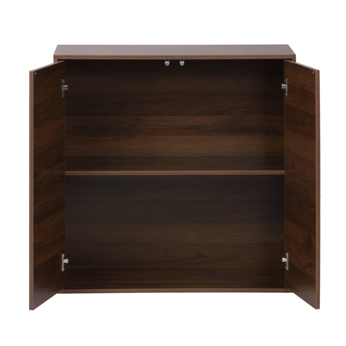 SWEEEK Buffet. module de rangement noyer décor bois 2 portes L 70 x P 35 x H 70 cm - Kompo