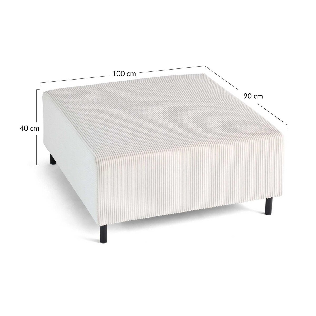 LISA DESIGN Edinburg - pouf modulable - en velours côtelé