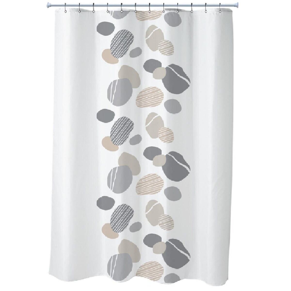 GUY LEVASSEUR Rideau de douche imprimé galet en polyester ZEN